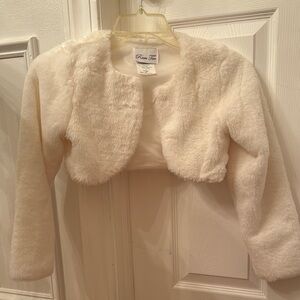 Rare Editions Ivory Faux Fur Jacket